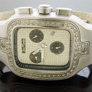 Joe Rodeo Unisex square 0.65Ct genuine diamonds stainless steel watch white band